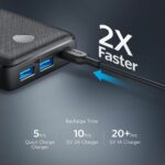 Anker A1363 PowerCore Select 20.000 mAh Portable Fast Charger, PowerIQ 2.0 18W Dual Output, Black Power Bank 3