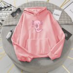 Funny Women Cute Axolotl Loves Bubble Tea Hoodies Sweatshirt Print Loose Cartoon Hooded Oversized Hoodie Streetwear Woman Cloth 2