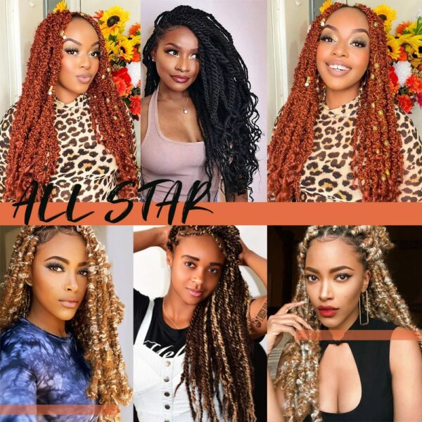 Hair Nest 24Inch Springy Afro Twist Hair Soft Pre-Separated Locs Synthetic Marley Crochet Braiding Hair Spring Twist Hair 6