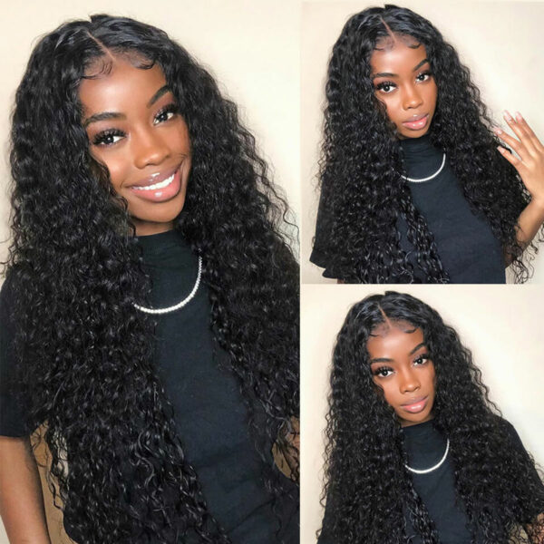 Water Wave Bundles With 6x6 Lace Closure Queenlife 30 Inch Brazilian Wet And Wavy Curly Human Hair 3/4 Bundles With Lace Closure 4