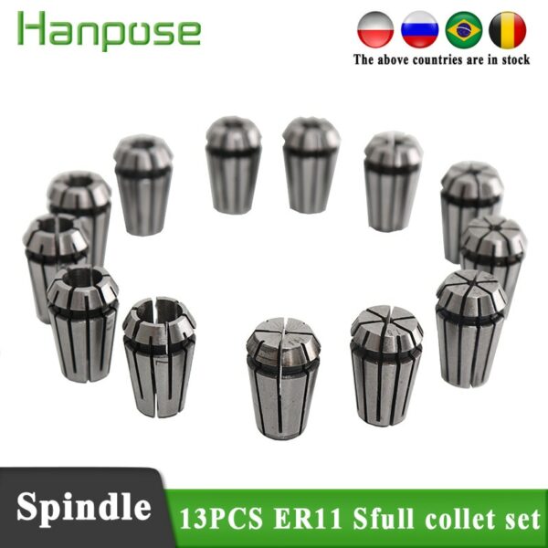 Free shipping Top standard quality ER11 collet set 13pcs from 1 mm to 7 mm for CNC Milling Lathe Tool 1-7mm Tool Spindle motor 1