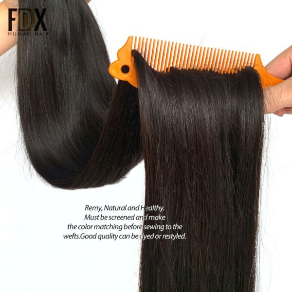 FDX 30 32 34 36 38 40 Inch Silky Straight Brazilian Hair Weave Bundles 100% Remy Human Hair Bundles 1/3/4 Pieces Natural Color 5