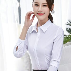 Women Cotton Shirts Woman White Shirt Women Long Sleeve Shirts Tops Office Lady Pink Shirt Blouse Plus Size Woman Basic Blouses 2