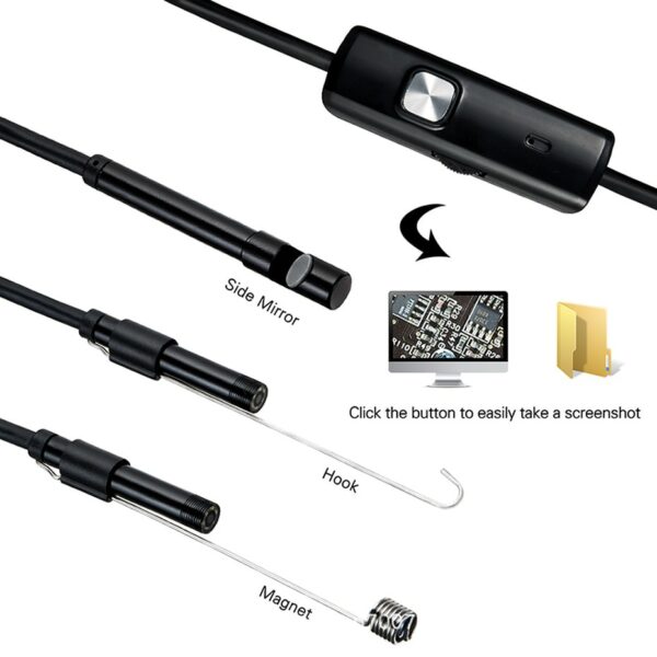 Wsdcam Endoscope Camera 7MM 2 in 1 Micro USB Mini Camcorders Waterproof 6 LED Borescope Inspection Camera For Android Loptop 4