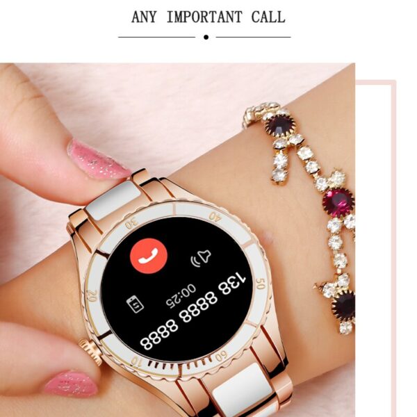 Bluetooth Call Smart Watch Women Heart Rate Blood Pressure Monitor Music Player Custom Dial Ladies Smartwatch For HUAWEI Xiaomi 4