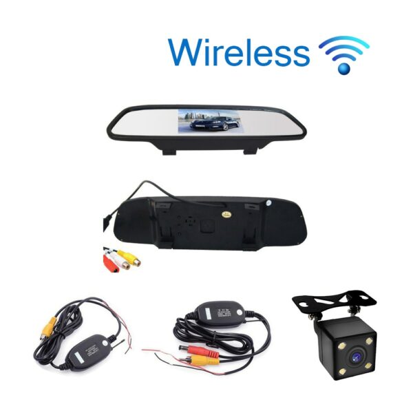 Car Styling Wireless 4.3 inch Car Rear View Mirror Car Monitor Display for Rear view Reverse Backup Camera Car TV Display Wifi 1