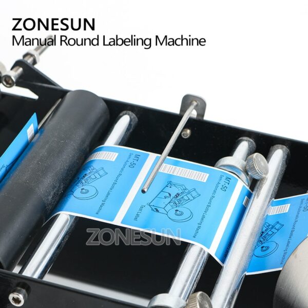 ZONESUN ZS-50 Manual Round Bottle Labeling Machine Beer Cans Wine Adhesive Sticker Labeler Label Dispenser Machine Packing 2