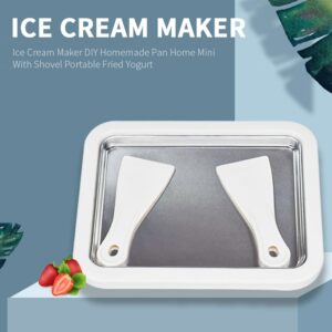 Ice Cream Maker Yogurt Frozen Pan Mini Fried Yogurts Machine Rolled Ice Cream Maker with 2 Spatulas Fry Ice Plate Home Use 1