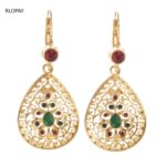 Moroccan Wedding Jewelry Rhinestone Style French Hook Earrings for Women Earrings Trendy Water Drop  Brincos Dangle Earrings 3