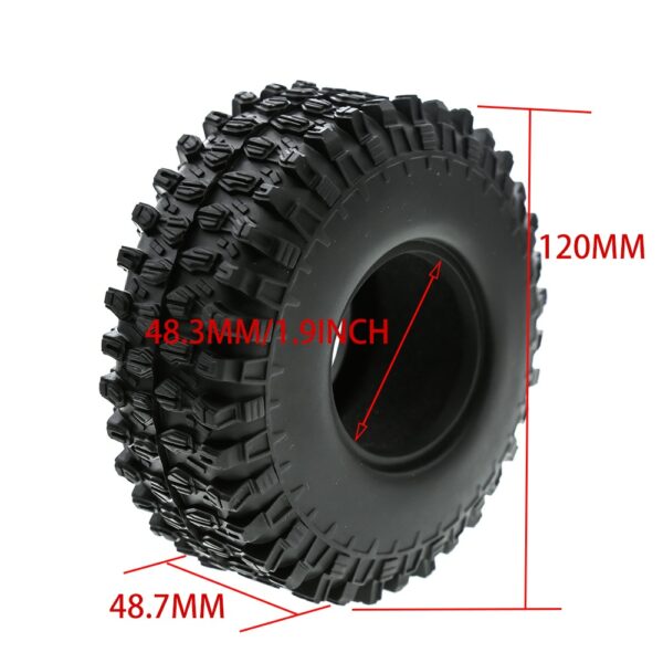 4pcs 1.9 inch Tire Rubber Wheel Tires  Tyre for 1:10 RC Rock Crawler TRX4 Bronco D90 D110 Axial scx10 90046 RC4WD CC01 TF2 5