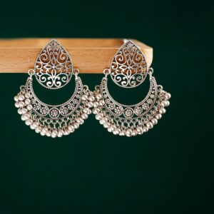 Ethnic Boho Afghan Silver Color Carved Ladies Earrings Pendient 2020 Gyspy Bell Ladies Indian Earring Jewelry 1