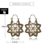 HuaTang Vintage Gold Silver Color Metal Dangle Hollow Earrings for Women Geometric Carved Ethnic Earring Indian Jewellery brinco 3