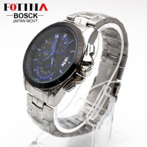 FOTINA Top Brand BOSCK Casual Business Watch Men Stainless Steel Water Resistant Quartz Clock Auto Day Date Watches Montre Homme 2