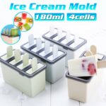 ZK30 Square 4 Cell Silicone Popsicle Maker Molds DIY Ice Cube Mold Box Ice Cream Juice Yogurt Lolly Mould Tray Tools 2