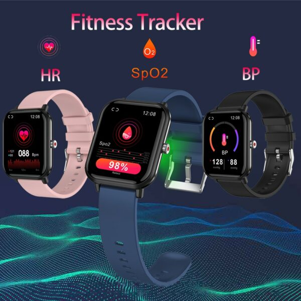 SENBONO 5ATM Waterproof Smart Watch Men Women Smartwatch 24 Sport Modes Temperature Fitness Tracker SPO2/BP/HR for Apple Xiaomi 4