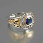 2022 Vintage Men Ring Sapphire Zircon Square Korean Decor Finger Jewelry For Business Gift Adjustable Silver Male Ring Drop Ship 4