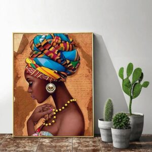 New 5D DIY Diamond Painting African Woman Rhinestone Mosaic Embroidery Cross Stitch Portrait Mosaic Diamond Painting 2