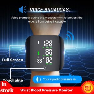 Chargeable Smart Touch LCD Screen Voice Wrist Blood Pressure Monitor Digital Automatic BP Tonometer Heart Rate Sphygmomanometer 1