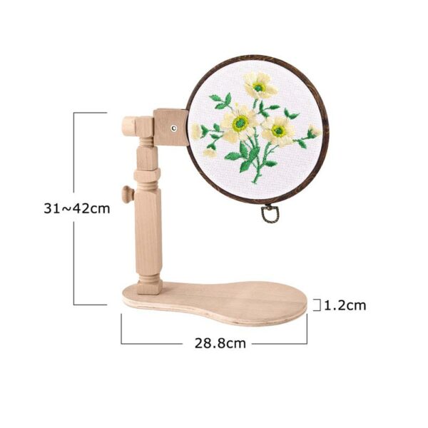 Wooden Embroidery Hoop Adjustable Desktop Stand Cross Stitch Rack Frames Rings For Adults Mother Gifts DIY Sewing Tool 6