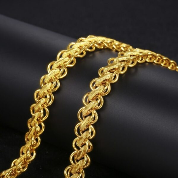Forever Not Fade 24K Gold Color Filled Necklace for Men Fine Colgante Plata De Ley Mujer Naszyjnik Joyas Bizuteria Necklace 3