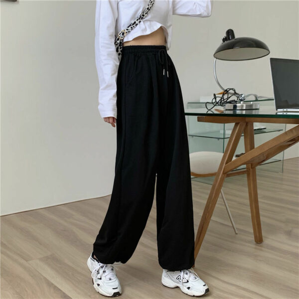 HOUZHOU Gray Sweatpants for Women 2022 Autumn New Baggy Fashion Oversize Sports Pants Balck Trousers Female Joggers Streetwear 3