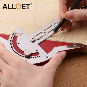 Woodworkers Edge Ruler Caliper 70° Adjustable Protractor Angle Finder Scriber Gauge for Woodworking Carpentry Measuring Tools 1