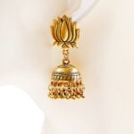 Egypt Vintage Gold Silver Color Lotus Jhumka Bells Tassel Earrings For Women Turkish Tribal Gypsy Indian Jewelry 6