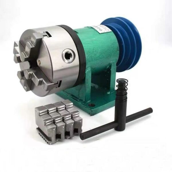 Household Lathe Spindle Assembly DIY Small Woodworking Rotating Seat 80 Three-jaw Chuck Flange Pulley Lathe Spindle Tools New 1