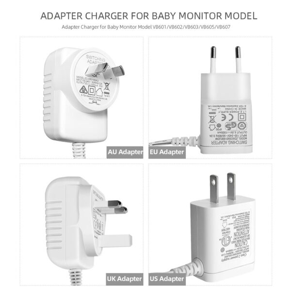 Qualified AC 110-240V To DC 5V 1000mA Adapter Charger for Baby Monitor VB601/VB602/VB603/VB605/VB607 2