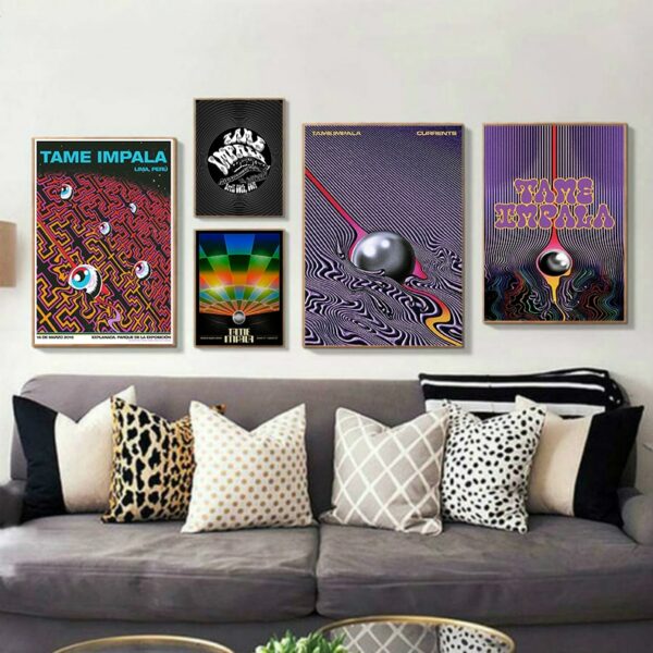 Hot Tame Impala Psychedelic Rock Currents Album Cover Art Silk Poster Gift  Home Decor Wall Picture for Living Room Bedroom 4
