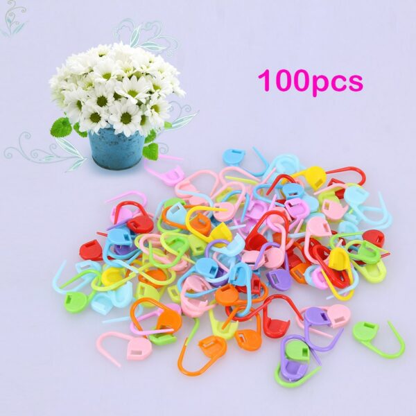 Crochet Locking Stitch Markers Mixed Color Plastic Knitting Needles Crochet Hooks Knitting Tools Needle Clips 20/50/100Pcs 1