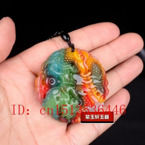 Natural Colour Jade Money Dragon Pendant Necklace Chinese Charm ite Jewelry Carved Amulet Luck Gifts for Her Men Sweater chain 5