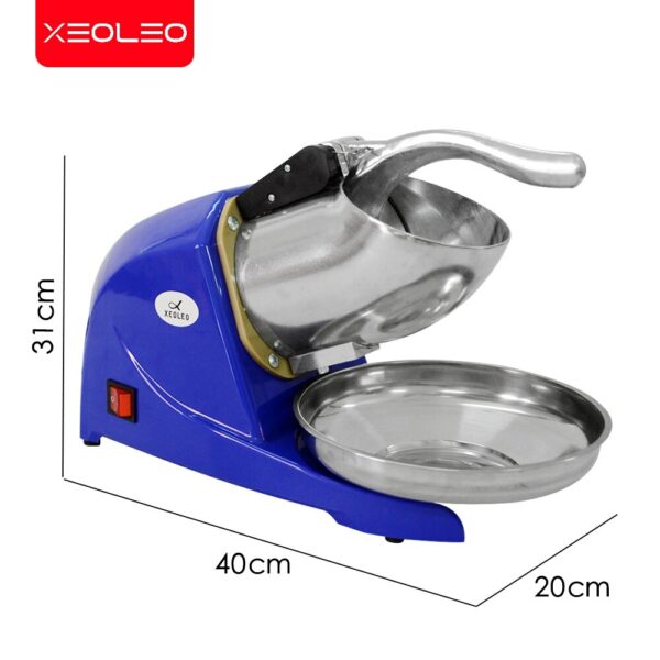 XEOLEO Ice Crusher Multifunctional Electric Automatic Ice Crusher Snow Cone Maker Shaved Ice Machine Double Blade 110/220V 3