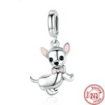 925 Sterling Silver Paw imprint Pet Dog Cat Cute Puppy Pendant Beads Fit Original Pandora Charms Bracelet Women Fine DIY Jewelry 6