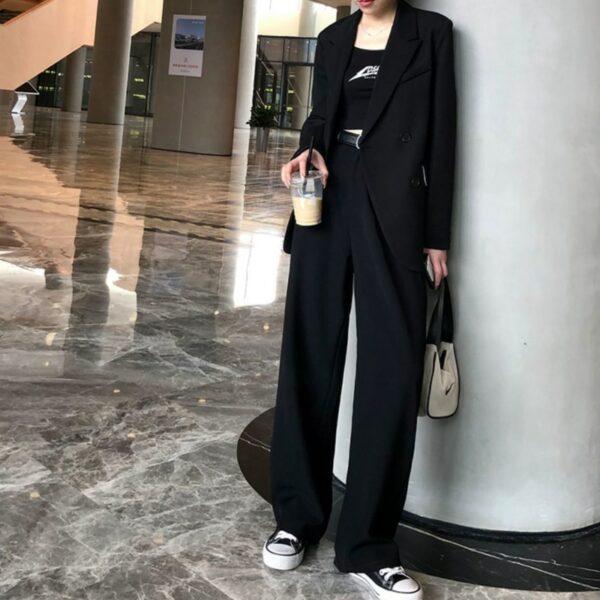 Plus Size Pants Women Elegant Full Length Casual High Waist Office Temperament Autumn Pockets Korean Style All-match Female Cozy 4