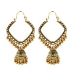 Women's Egypt Vintage Boho Geometric Jhumka Jhumki Earrings Tibetan Indian Jewelry Ethnic Tribal Bells Tassel Earings Bijoux 3