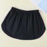 Women Decorative Skirt Solid Color A-Line False Fake Hem Button Solid Color Elastic Waist Layered Detachable Apron 2