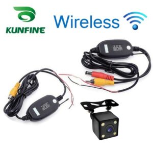 KUNFINE Wireless Universal Rear View Camera with 4 LED Car Back Reverse Camera RCA Night Vision Parking Assistance Cameras 1