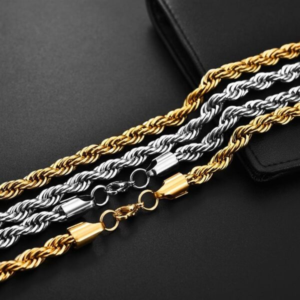 Stainless Steel Chain Necklace for Men Women Curb Cuban Link Chain Black Gold Silver Color Punk Choker Fashion Male Jewelry Gift 4
