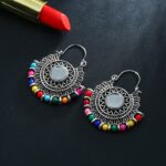 LosoDo India Jhumka Golden Fringe Women's Earrings Resin Bead Pendant Hippie Tribe Egypt Nepal Gypsy earrings fashion Jewelry 5