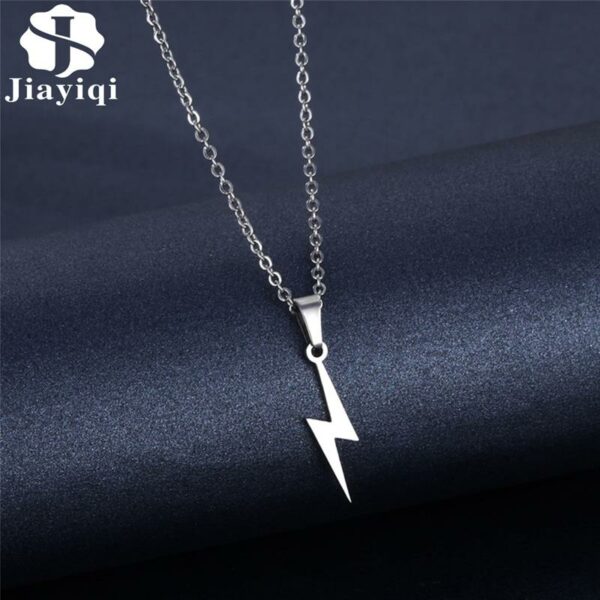 Lightning Pendant Necklace Chain 304 Stainless Steel Necklace for Women Men Party Ornament Jewelry Gift 1