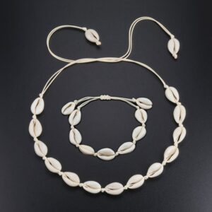 Hot European Style Natural White SeaShell Bracelet Necklace Hand-woven Women Jewelry Creative Conch Shells Accessories Wholesale 1