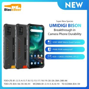 UMIDIGI BISON IP68/IP69K Waterproof Mobile Phone 6.3" FHD+ Display 4G Rugged SmartPhone 6GB+128GB Octa Core Android 10 Cellphone 1