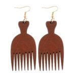 YULUCH Ethnic Design Wooden Comb Pendant Earrings for African Fashion Women Jewelry Earrings Wedding Gifts 4