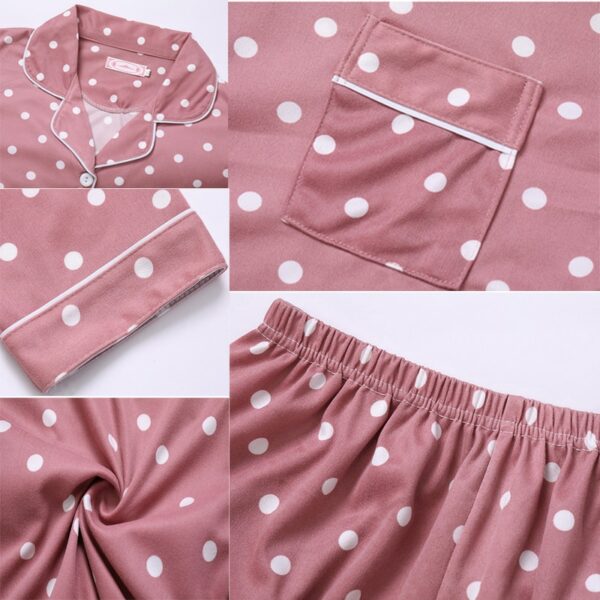 Sleepwear Women Pajamas Sets Long Sleeve Home Wear Suit For Women Two Piece Set Female Pijama Button Pyjama Clothes Polka Dot 3