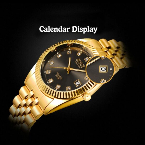 BOSCK Fashion Couples Wristwatches Mens Gold luxury brand Women Dress Watch Reloj Watch Men Relogios Masculinos 2
