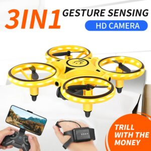 Remote Control Drone Smart Watch Remote Sensing Gesture Aircraft Altitude Hold Gravity Sensing Quadcopter Children's Toy Gift 1