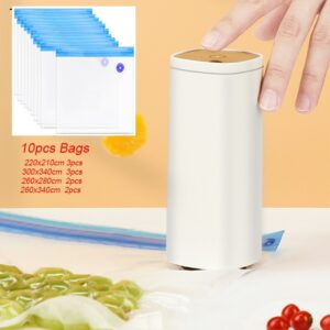 Handheld Food Vacuum Sealer Packaging Machine USB Rechargeable Sealer Vacuum Packer With 10pcs Reusable Vacuum Zipper Bags 1