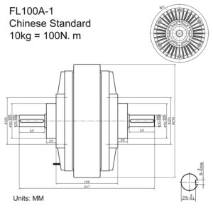 SHENGDA FL100A-1 Manufacturing Printing Machinery Parts 10kg 100N.m Double Shaft Magnetic Powder Clutch 2