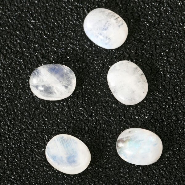 Round Cut Natural Moonstone 10x10MM Loose Stones with Blue light Wholesale Decoration Gemstone Jewelry Gift 5 pcs/set 5